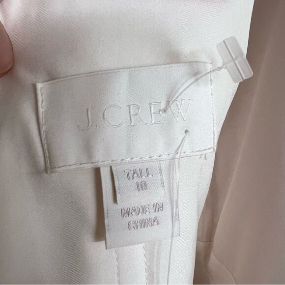 J Crew Bridesmaid Dress Heidi Silk Chiffon Ivory Champagne Size 10 Tall NEW - Picture 6 of 14